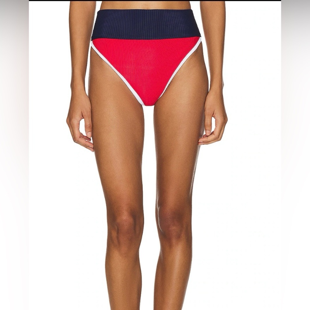 Beach Riot Emmy Bottom in Americana Colorblock